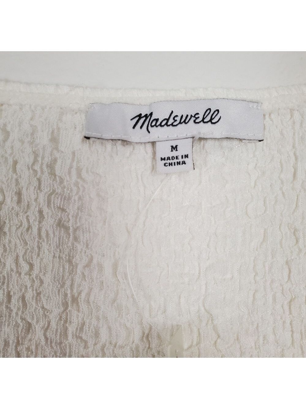 Madewell Popcorn Top Short Sleeve Square Neck Blouse Medium - Picture 3 of 9